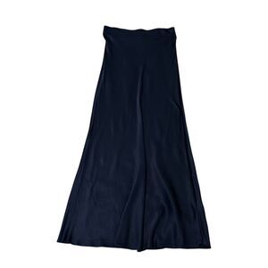 Quince 100% Washable Silk Maxi Skirt in Navy Size M